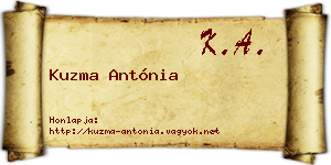 Kuzma Antónia névjegykártya
